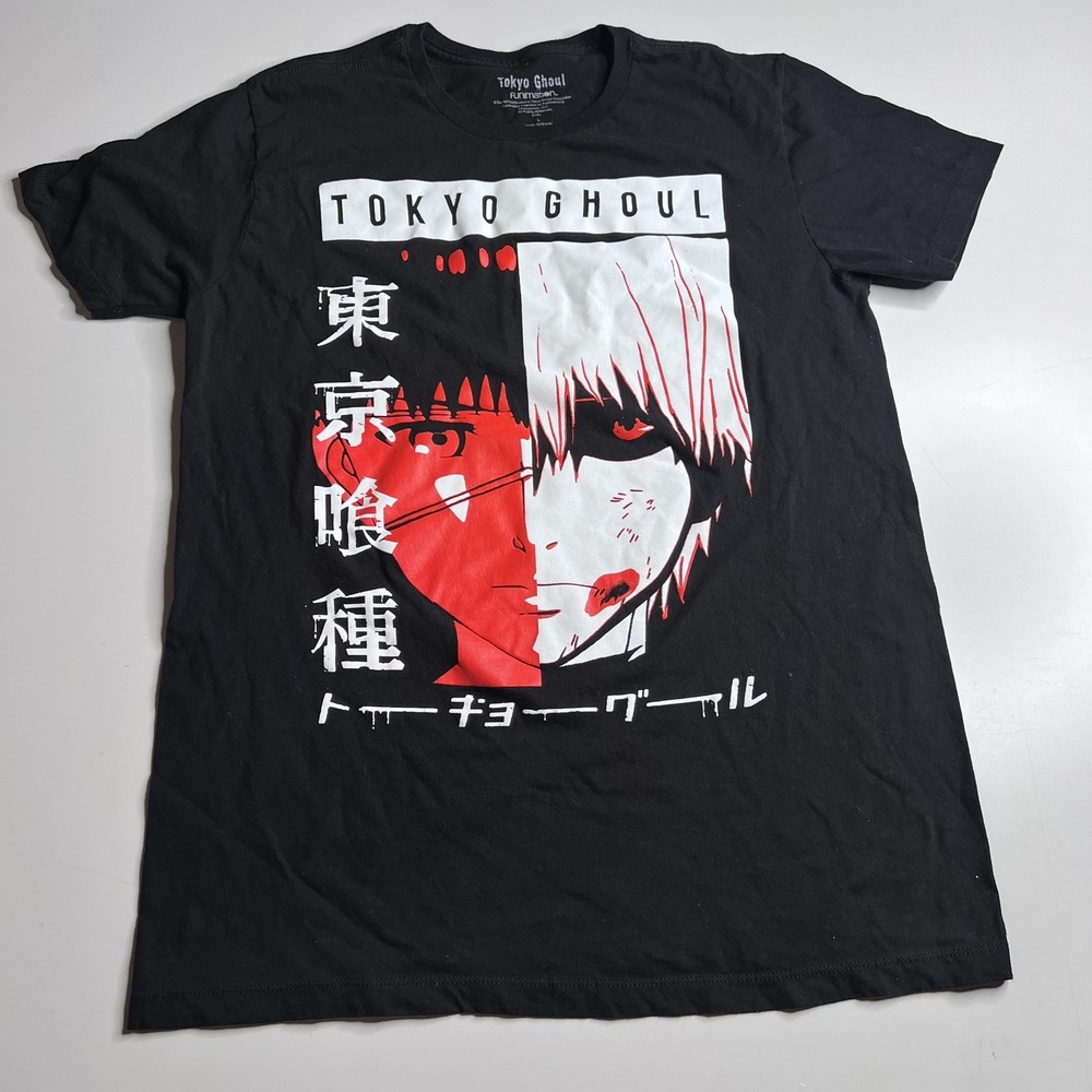 Tokyo Ghoul Funimation Ken Kaneki Anime Graphic T-Shirt Black Mens Large